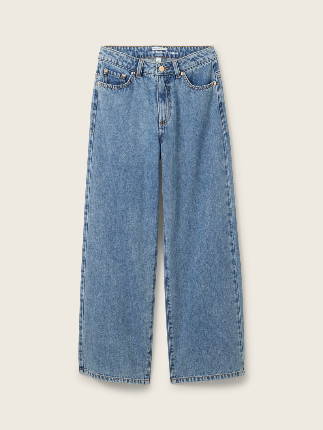 Wide Leg Jeans - mid stone bright blue denim - Vorder-Produkt-Ansicht
