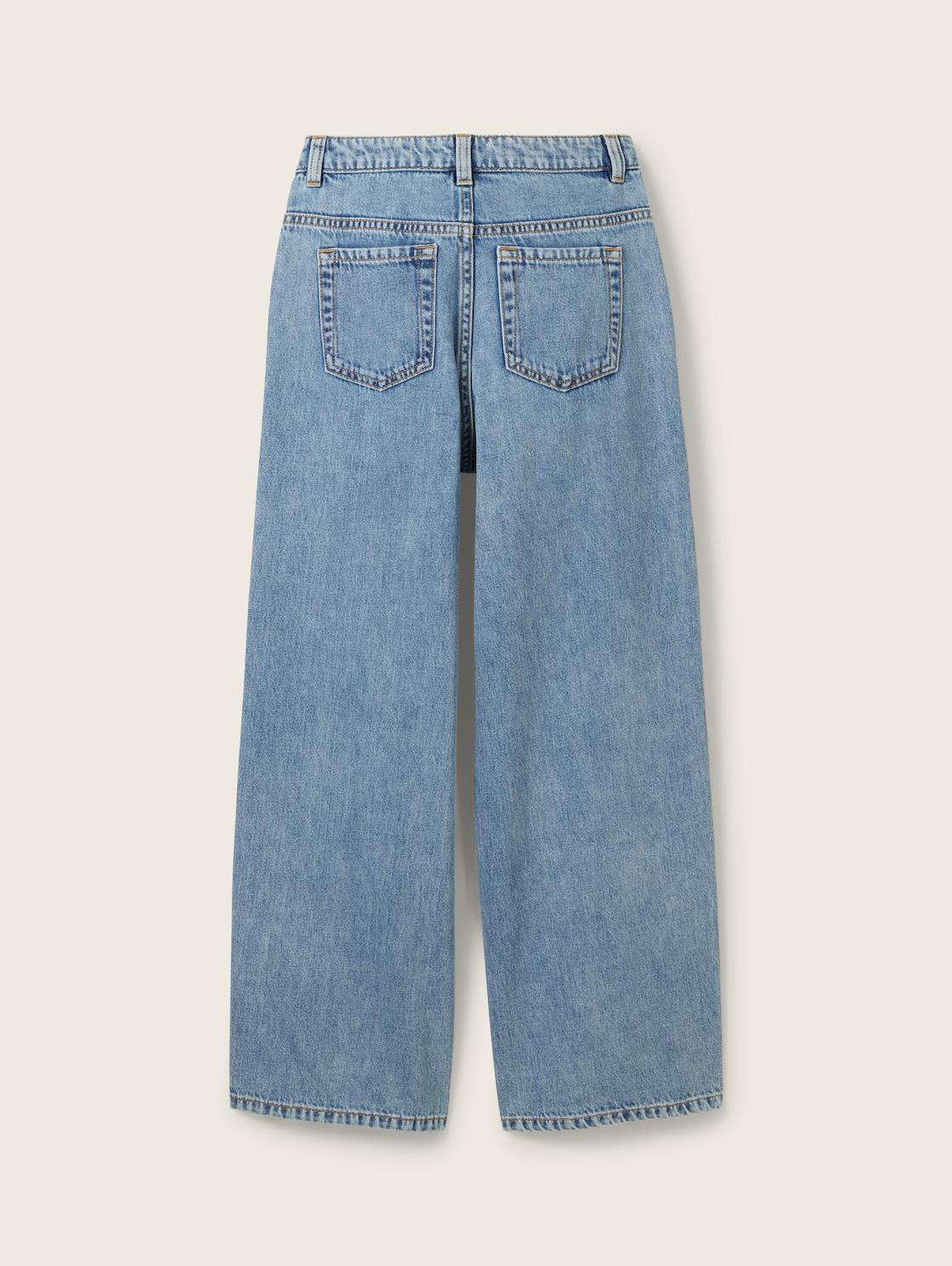 Wide Leg Jeans - mid stone bright blue denim