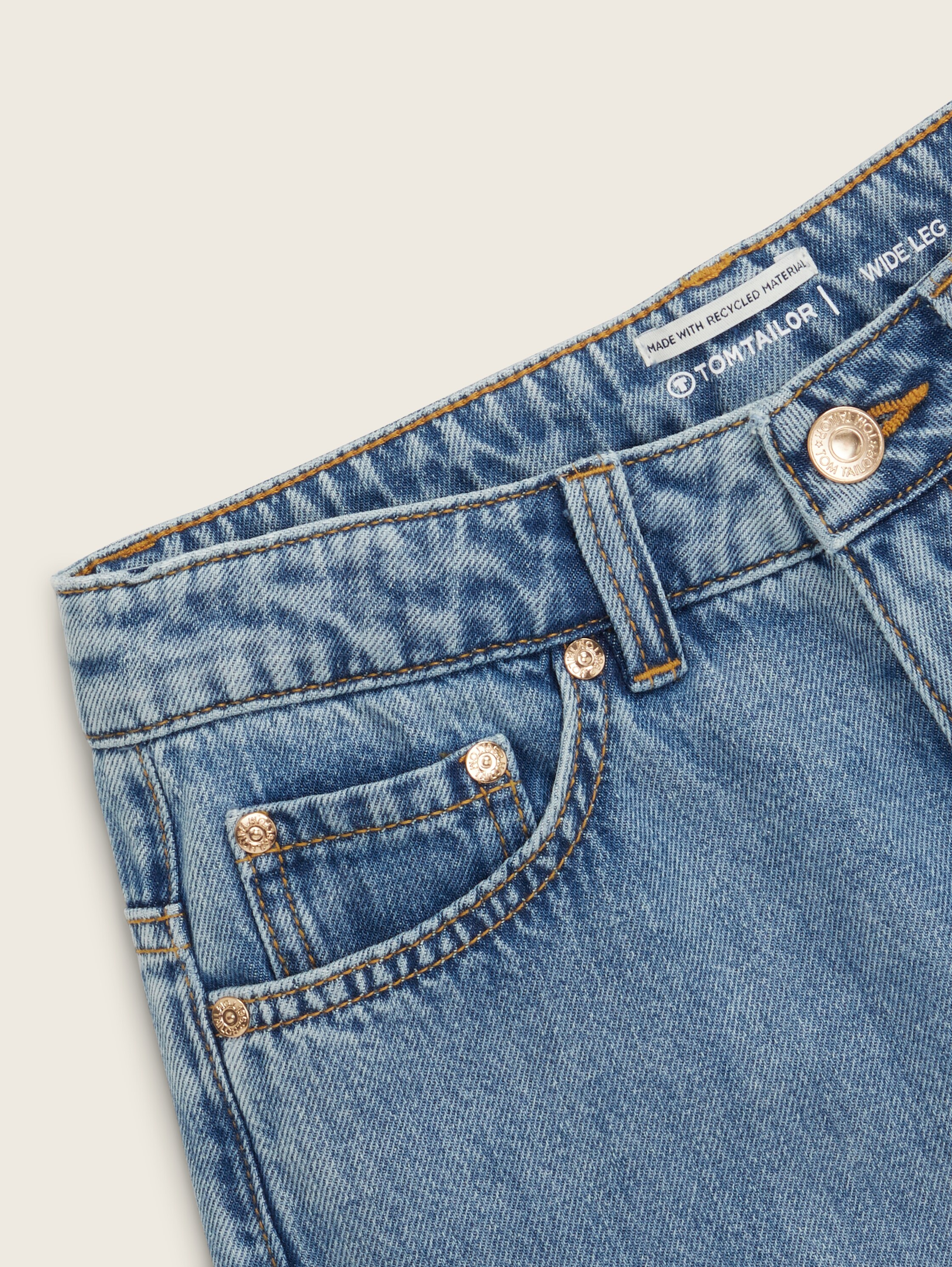 Jeans à jambes larges - mid_stone_bright_blue_denim - 