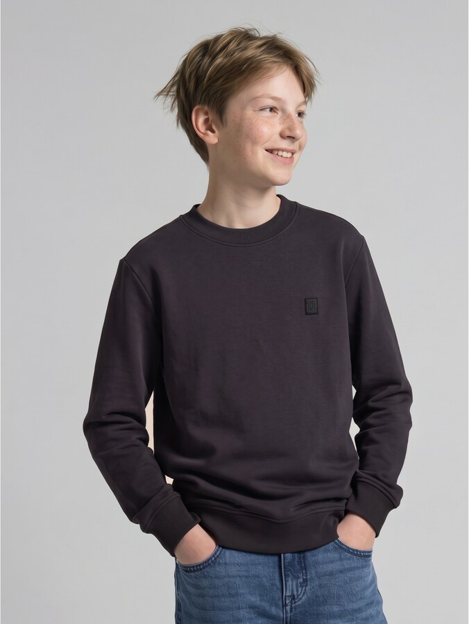 Basic katoenen sweatshirt door Teen Boys, coal grey