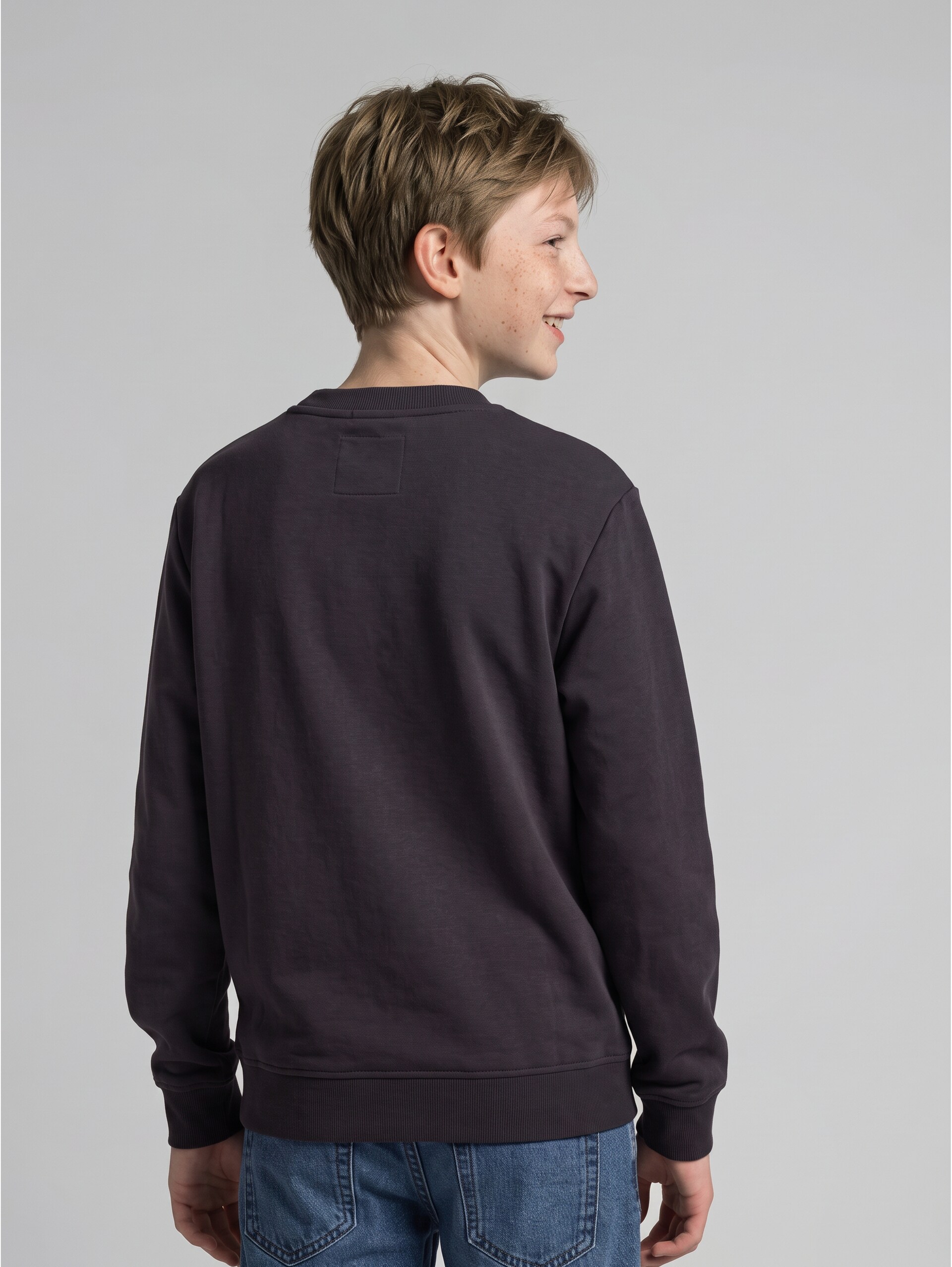 Sweat basique en coton - coal grey - Découpe Vue arrière du modèle
