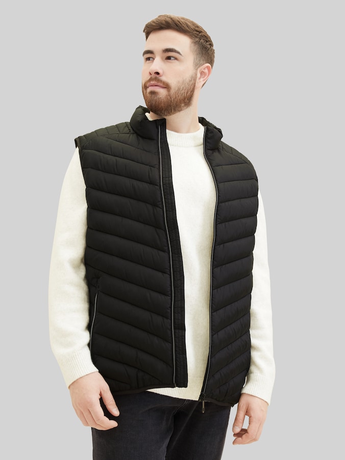 Plus - Lichtgewicht gilet door Men Plus Size, Black