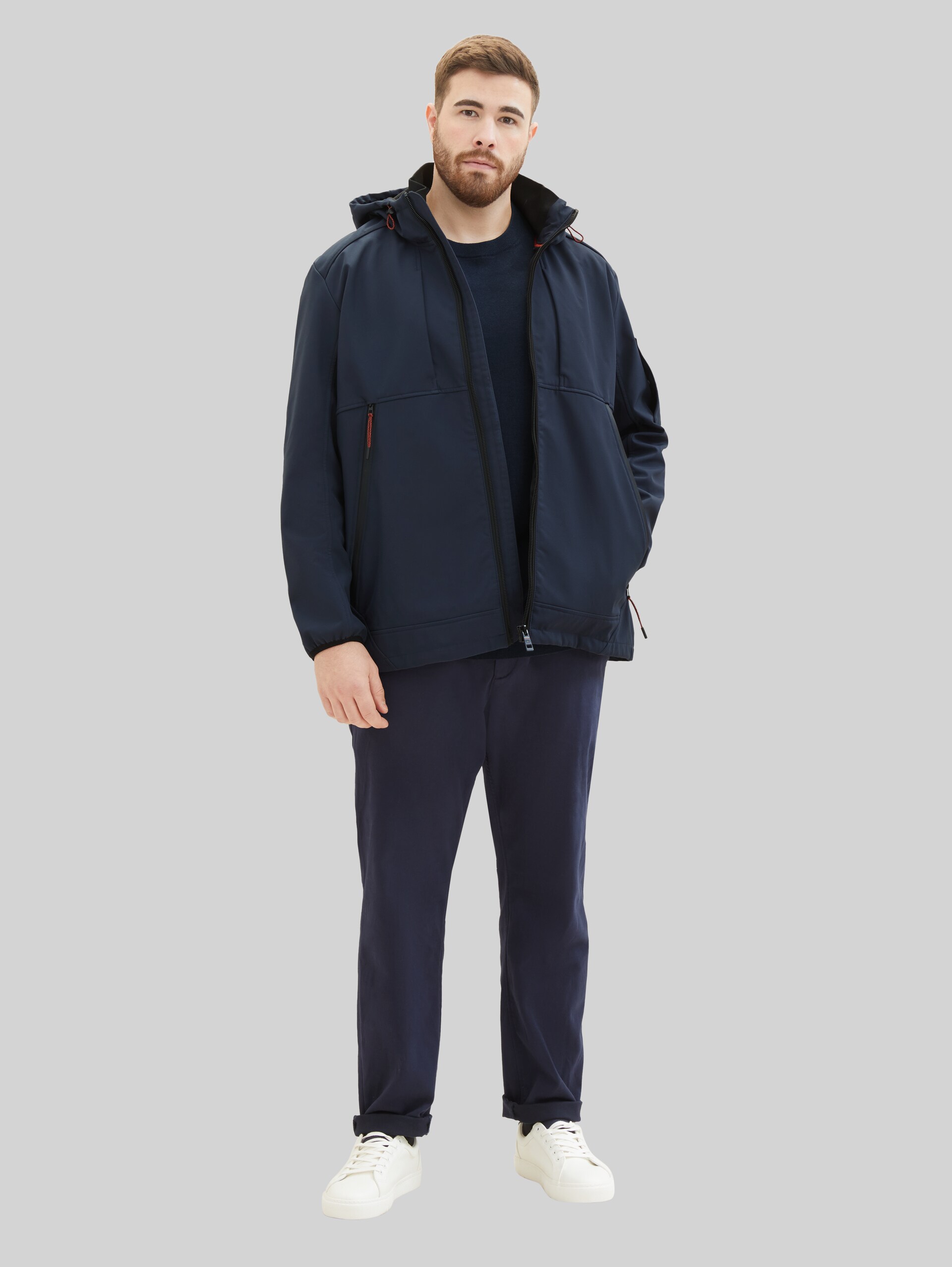 Plus - Softshelljas - sky captain blue - zijaanzicht model