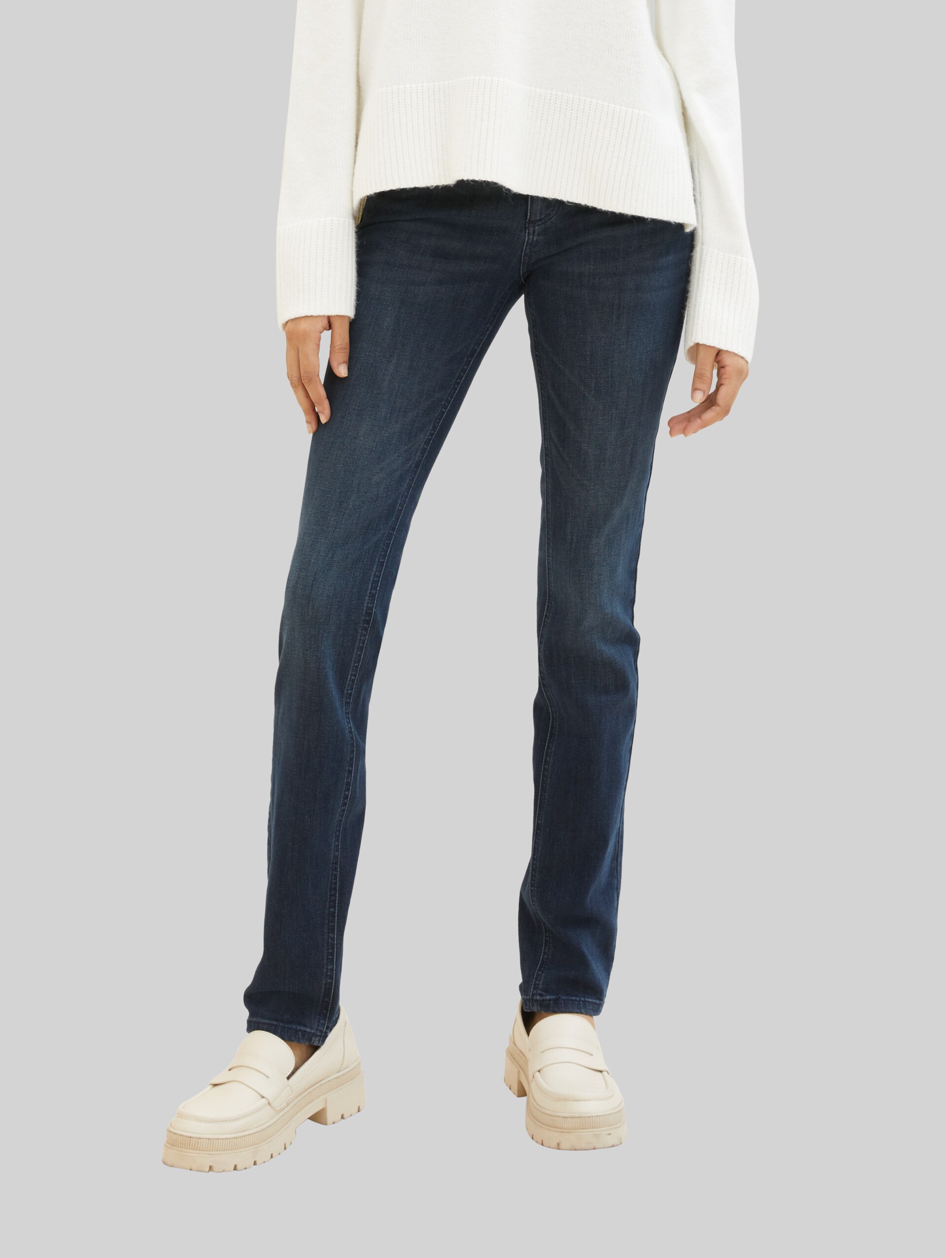 TTALEXA SLIM Jeans - dark stone wash denim - Découpe Vue de face du modèle