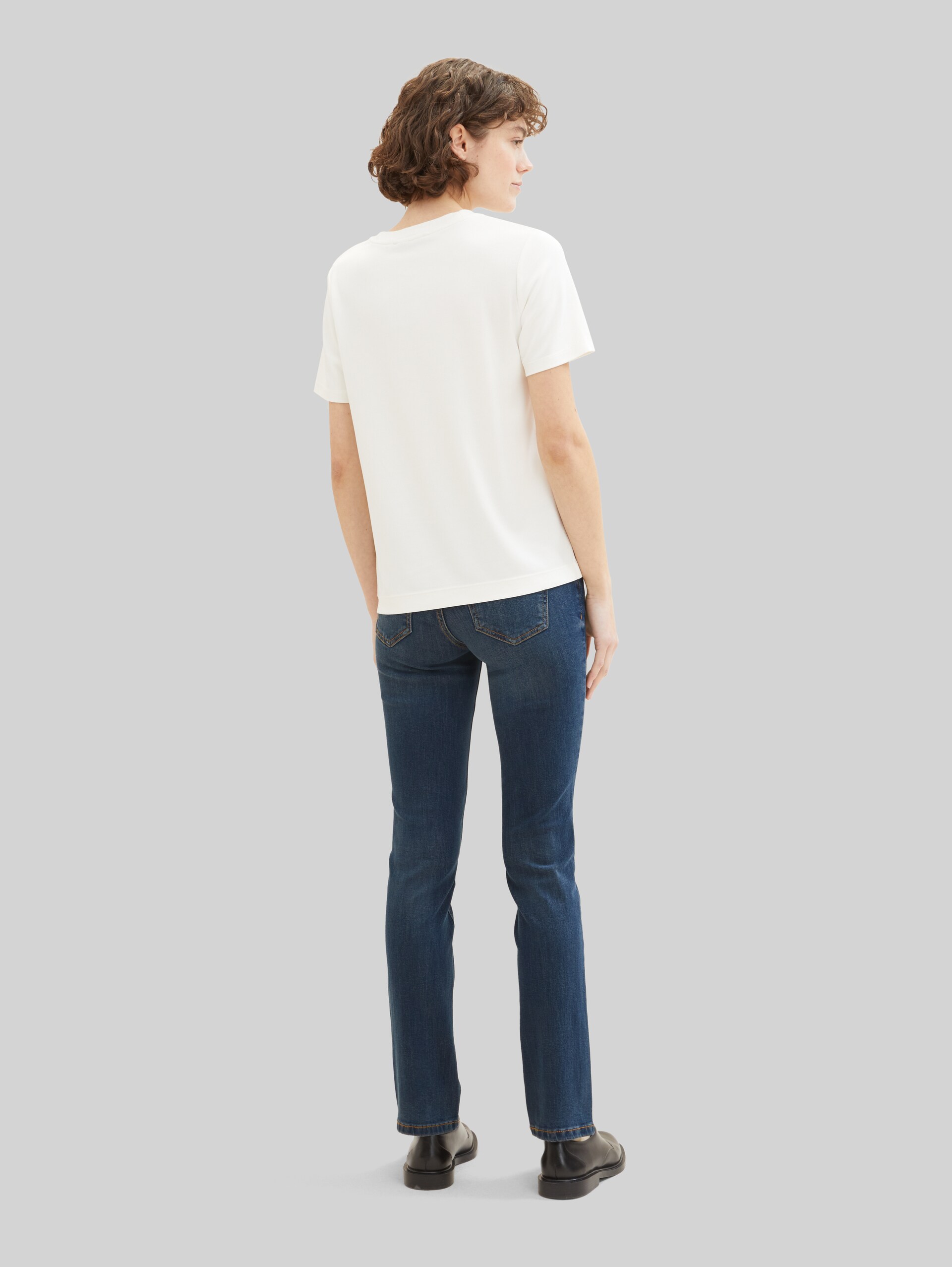 TTALEXA STRAIGHT Jeans - mid stone wash denim - Neckline model-back view