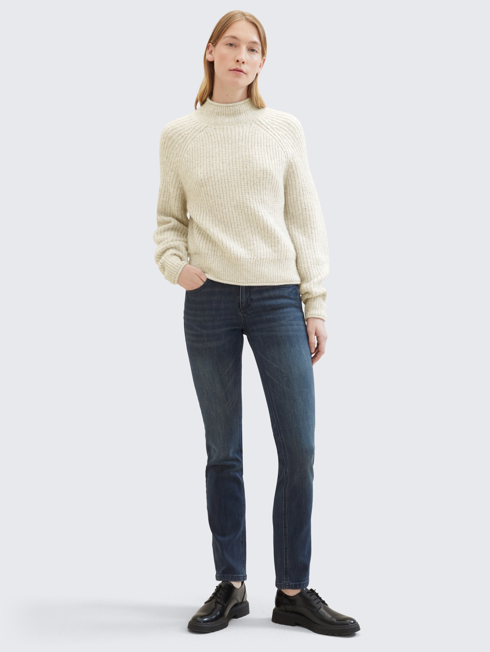 TTALEXA STRAIGHT Jeans - dark stone wash denim - Model-Vorderansicht