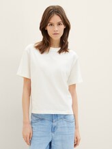 T-shirt Boxy Fit en coton - Gardenia White - Découpe Vue de face du modèle