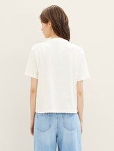 T-shirt Boxy Fit en coton - Gardenia White - Découpe Vue arrière du modèle