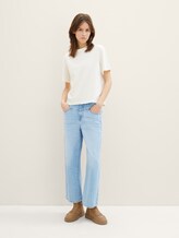 T-shirt Boxy Fit en coton - Gardenia White - Vue de face du modèle