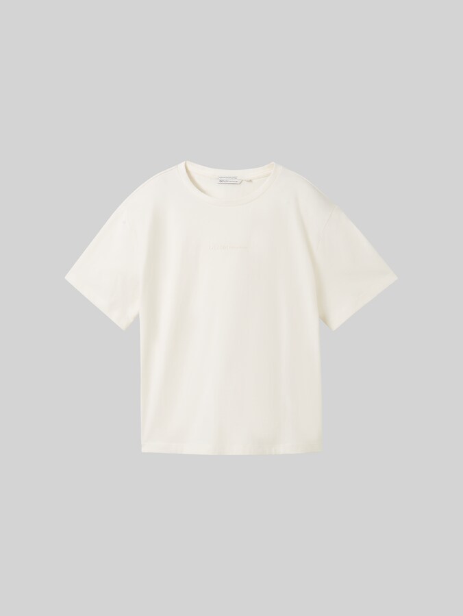 T-shirt ample en coton par Denim Female, Gardenia White