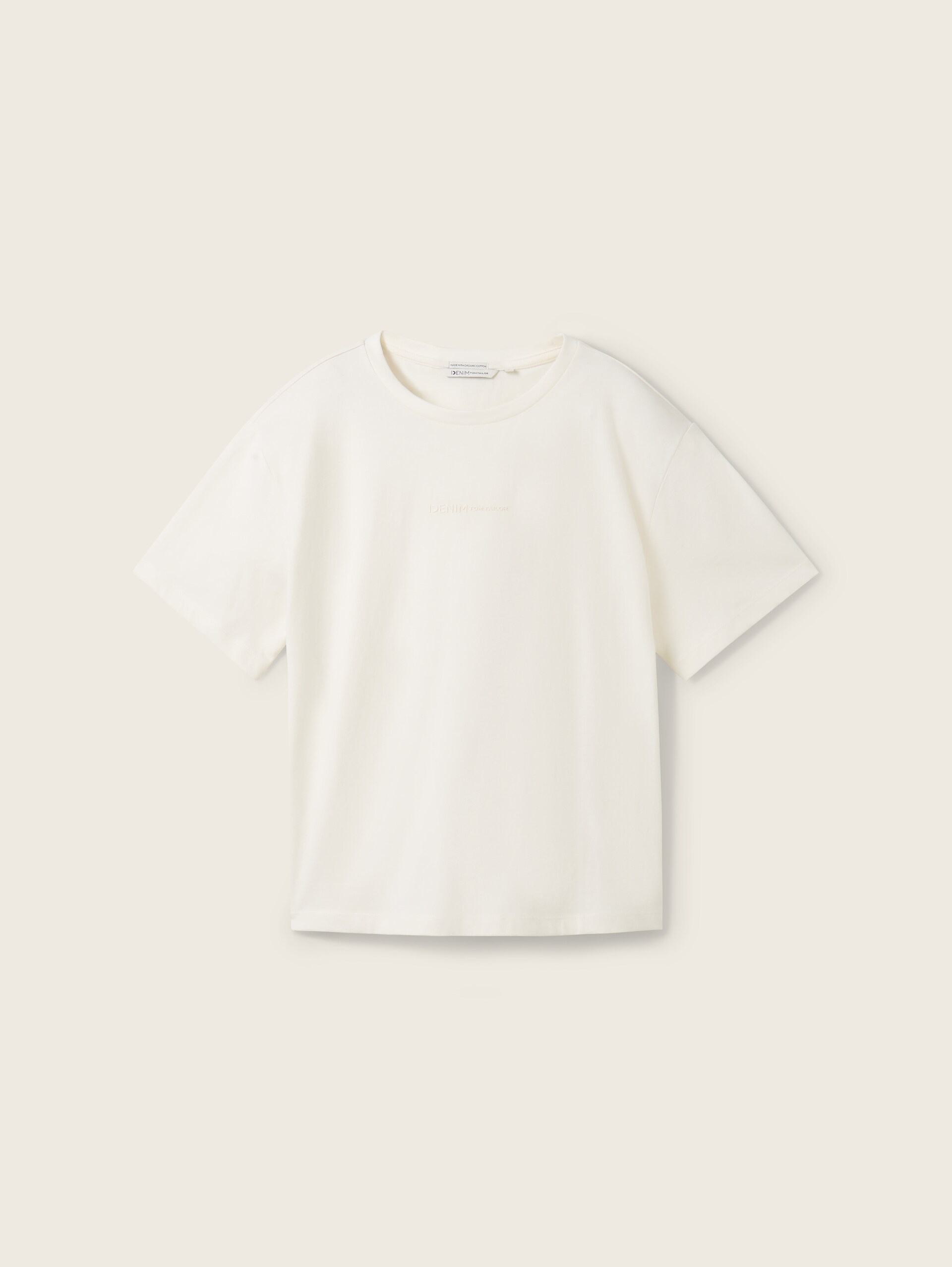 Boxy Fit T-Shirt aus Baumwolle - Gardenia White - Vorder-Produkt-Ansicht