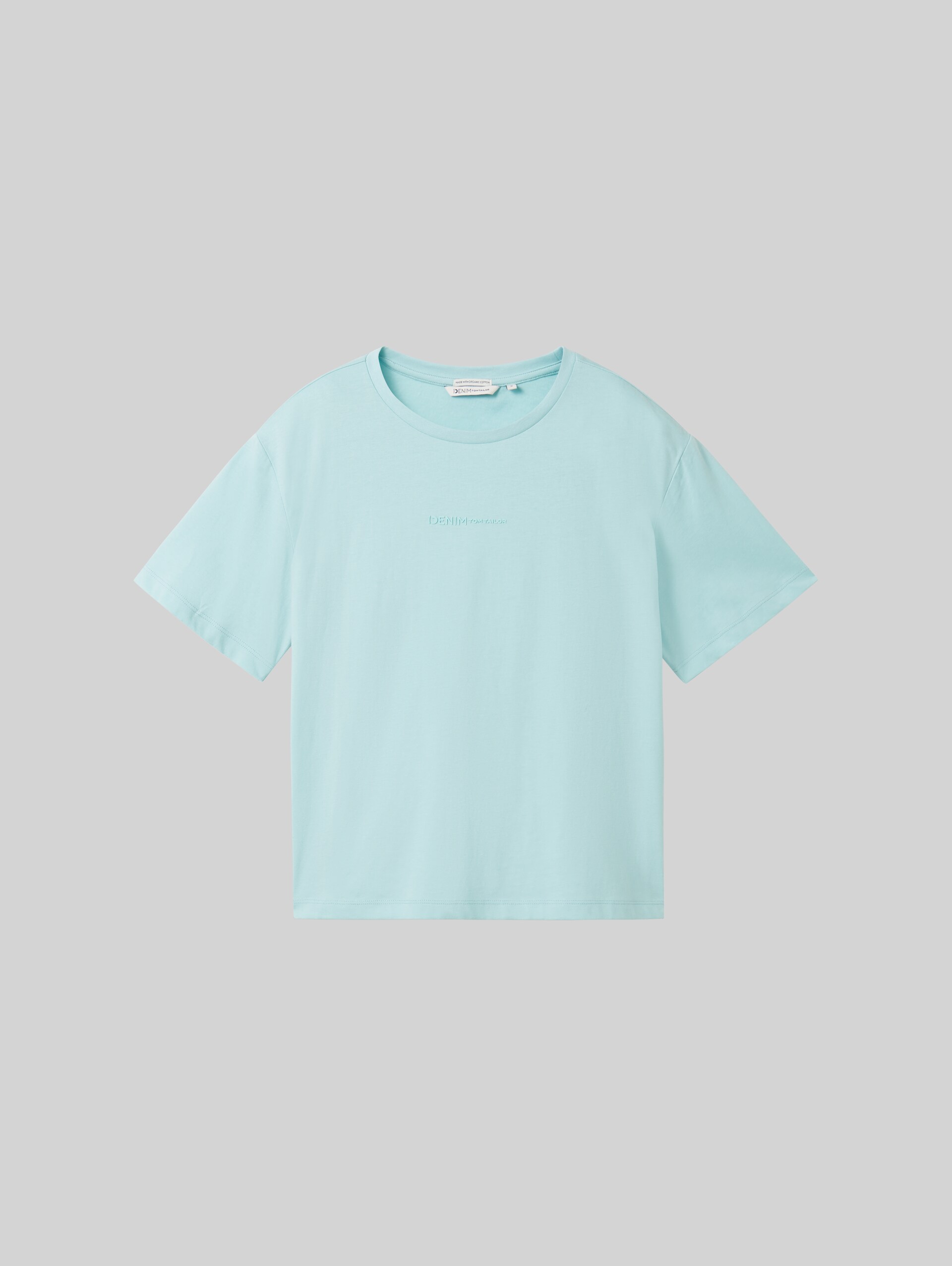 T-shirt Boxy Fit en coton - pastel turquoise - Vue de face du produit