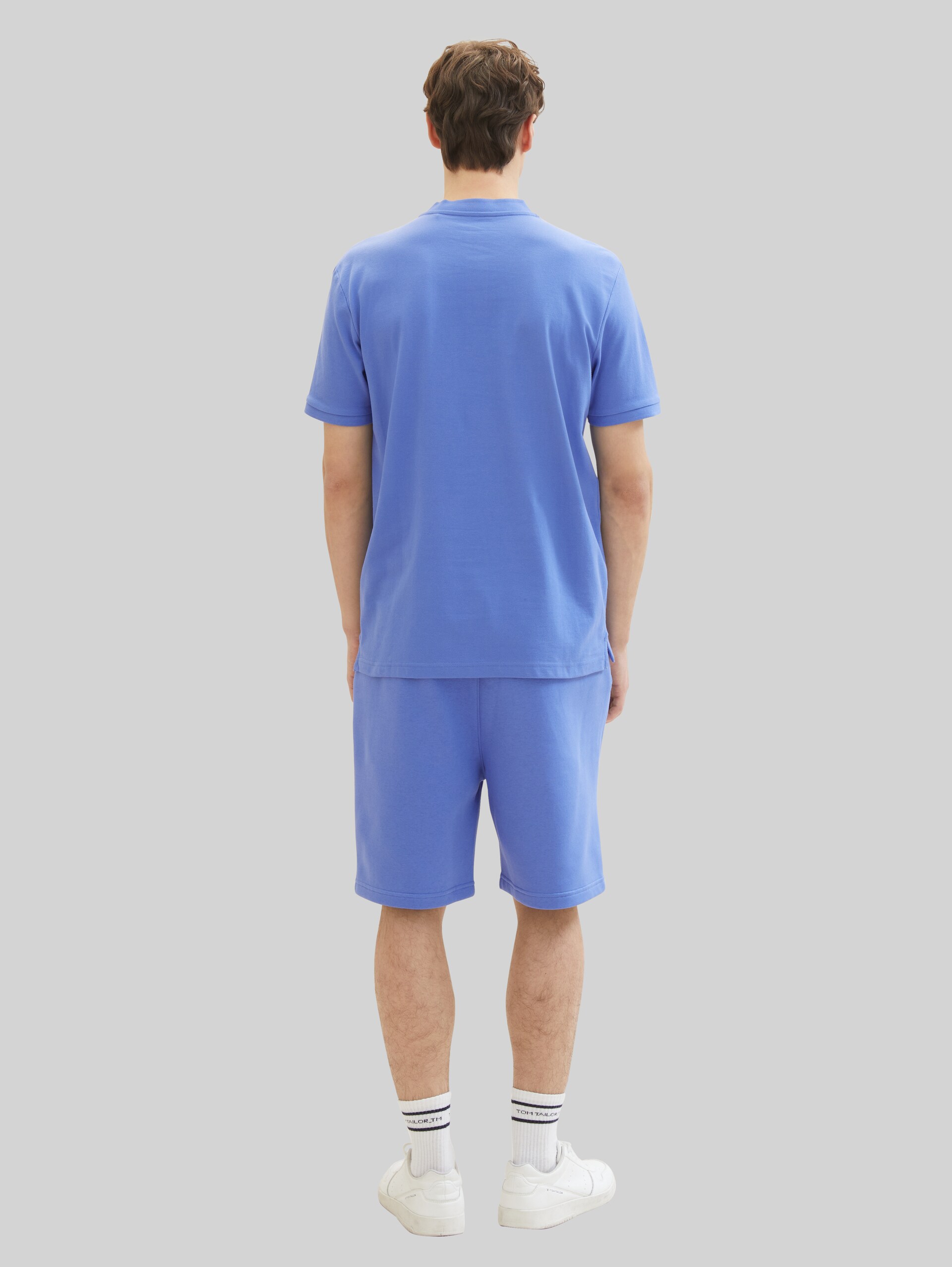 Basic Poloshirt mit Bomberkragen - blueberry blue