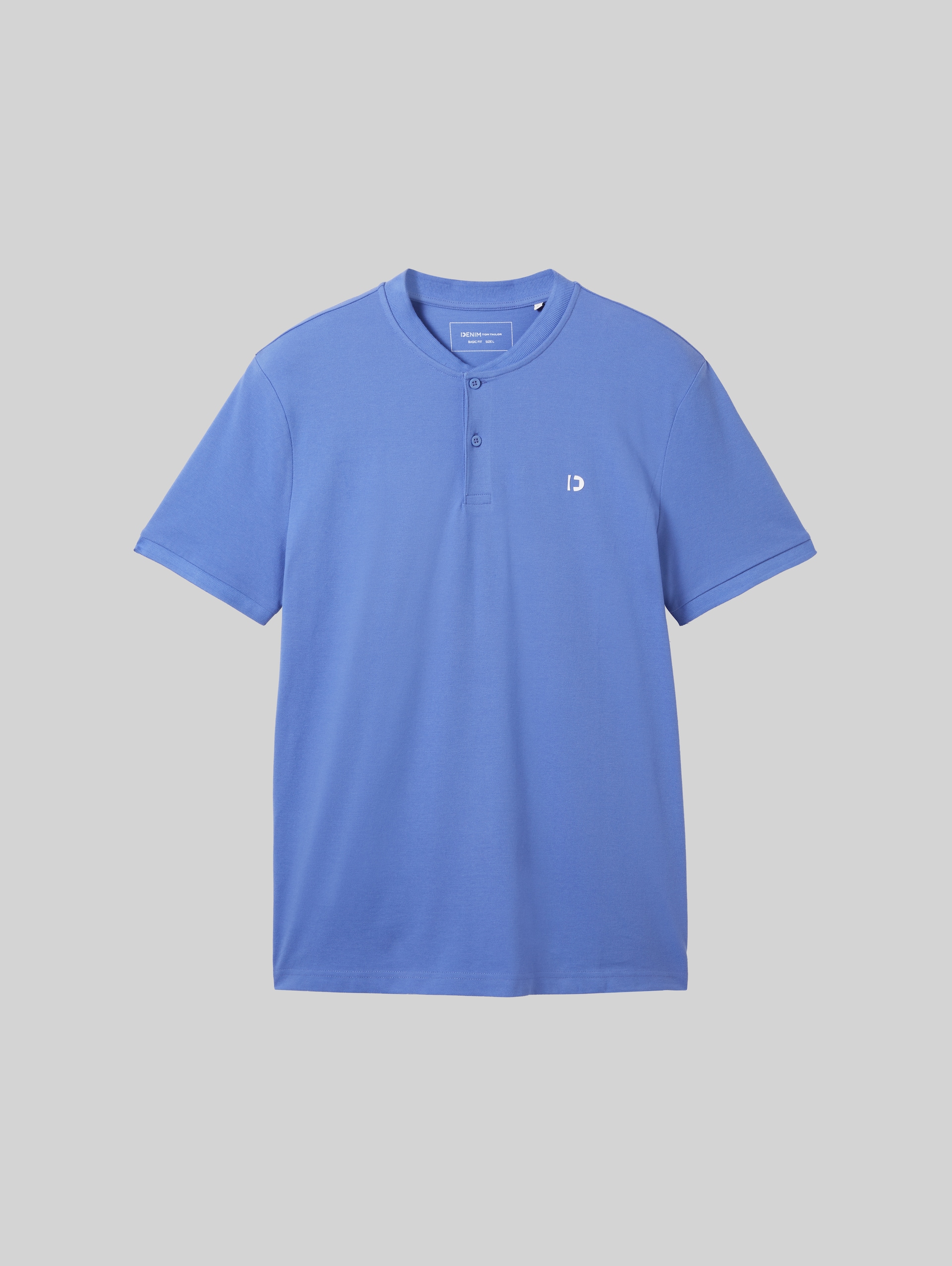 Basic Poloshirt mit Bomberkragen - blueberry blue