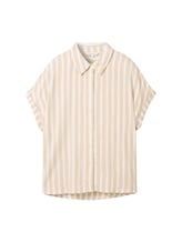 Ausgewählt, Gestreiftes Kurzarmhemd von Tom Tailor, beige