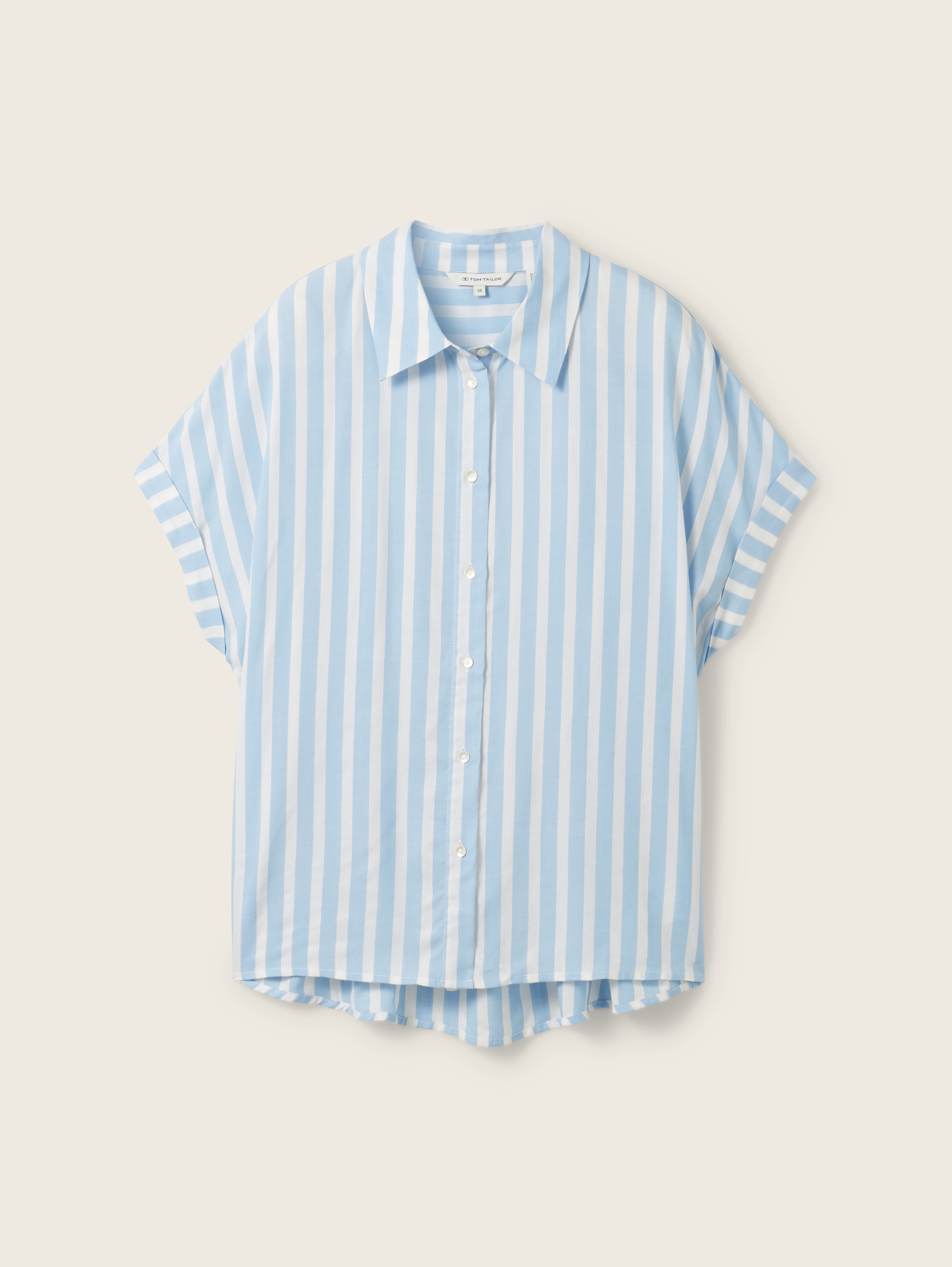 売れ筋商品|||トム テイラー デニム シャツ レディース トップス GESTREIFTES LOOSE FIT - Button-down blouse - blue white strripe Striped loose fit shirt by Tom Tailor