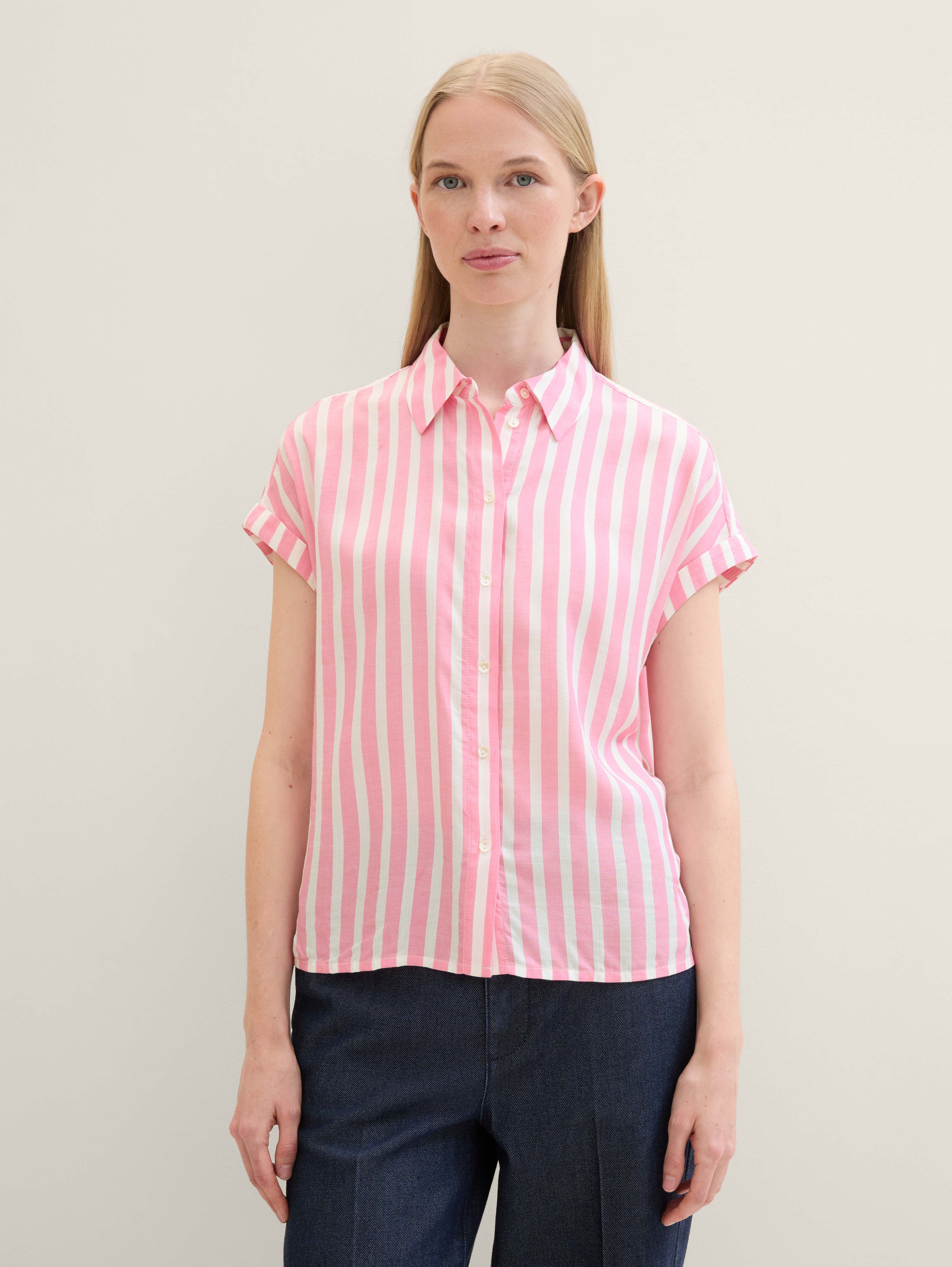 売れ筋商品|||トム テイラー デニム Tシャツ レディース トップス STRIPED BOXY  - Print T-shirt - white red pink stripe TOM TAILOR DENIM STRIPED BOXY - Print T-shirt - white red