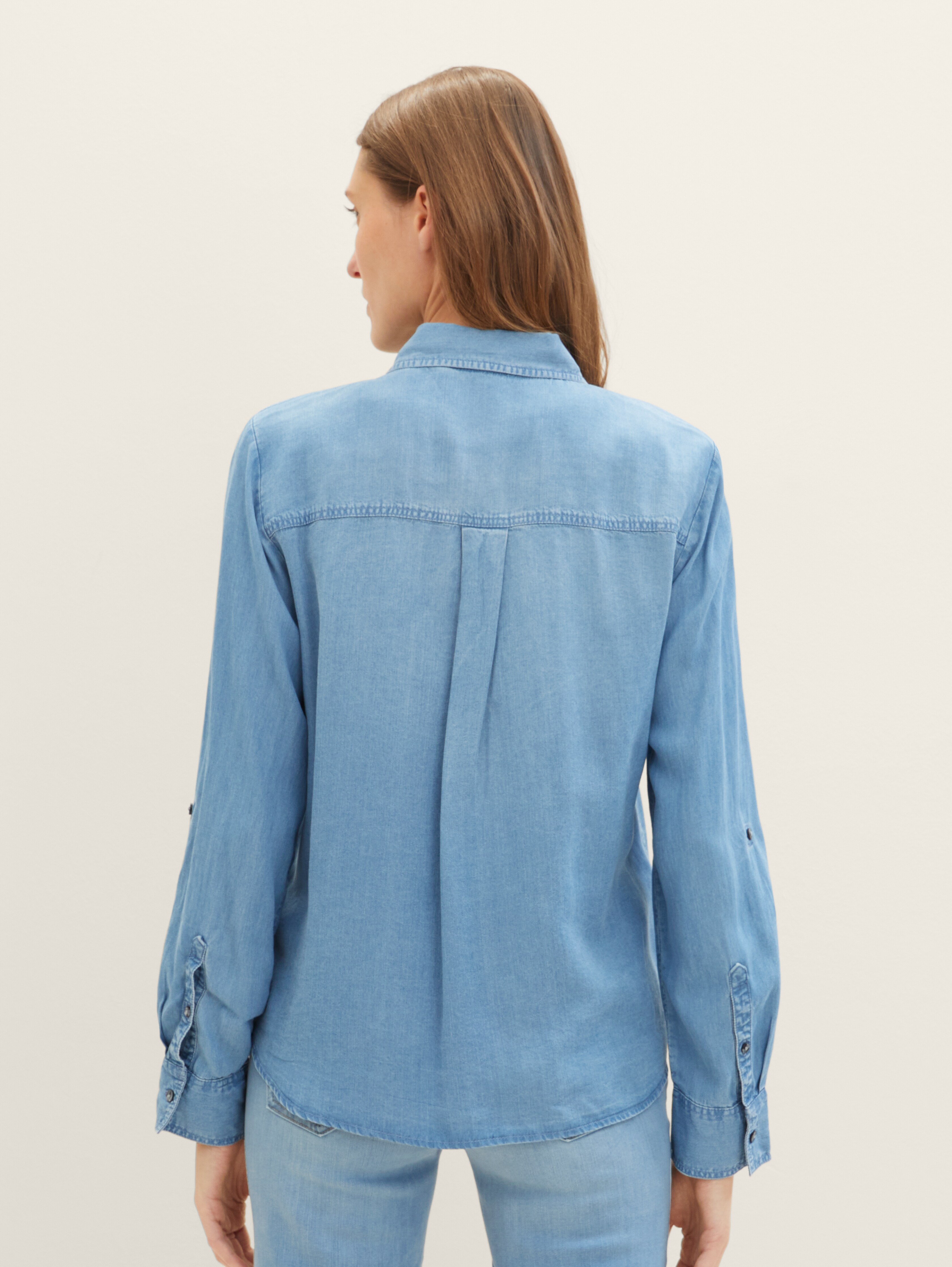 Blouse with breast pockets by Tom Tailor