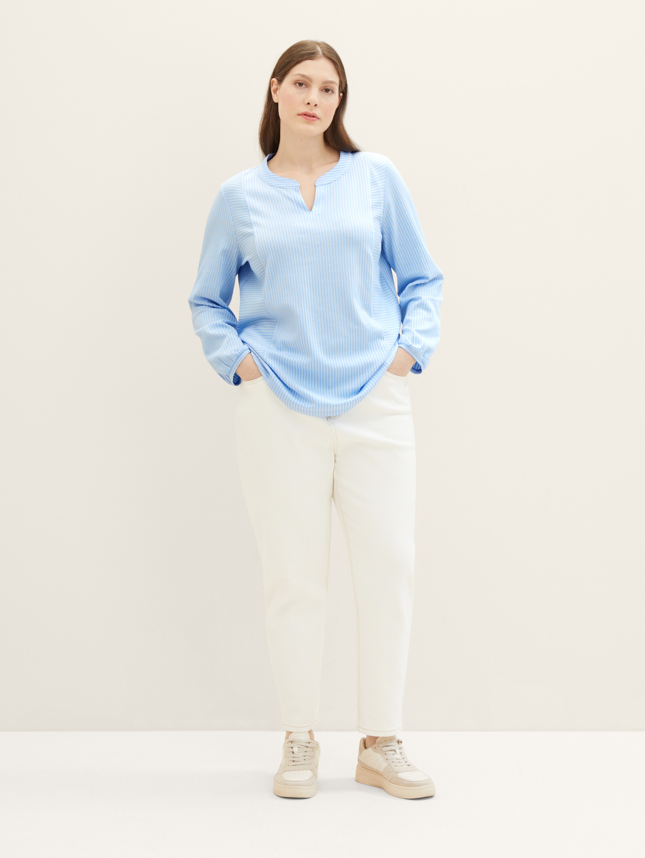 Plus Size - Blusenshirt mit Streifenmuster - 2