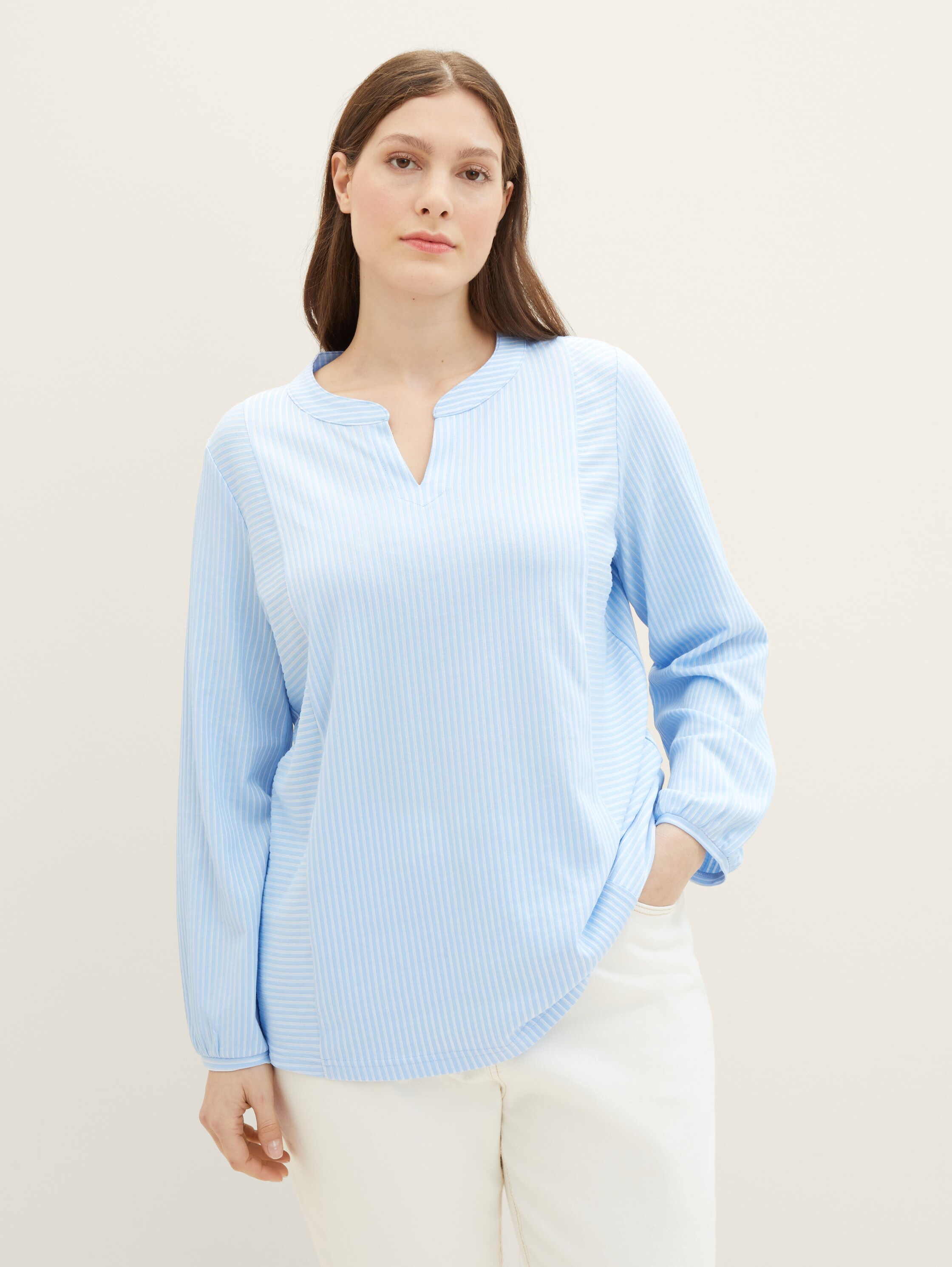 Plus Size - Blusenshirt mit Streifenmuster - 1