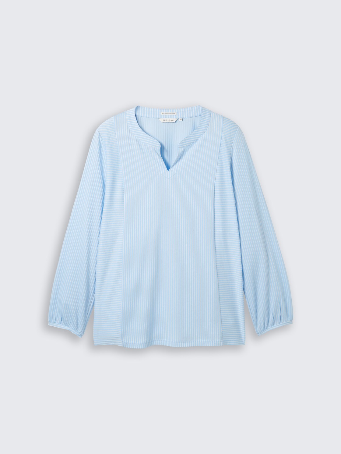 Plus Size - Blusenshirt mit Streifenmuster - blue white thin stripe - Vorder-Produkt-Ansicht