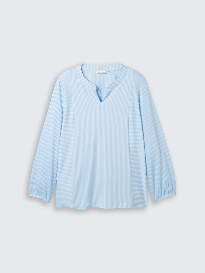 Plus Size - Blouse met streepmotief door Women Plus Size, blue white thin stripe