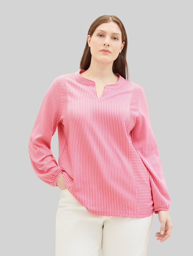 Plus Size - Blusenshirt mit Streifenmuster von Women Plus Size, pink thin stripe