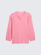 Plus Size - Blusenshirt mit Streifenmuster - bright rose white thin stripe - Vorder-Produkt-Ansicht