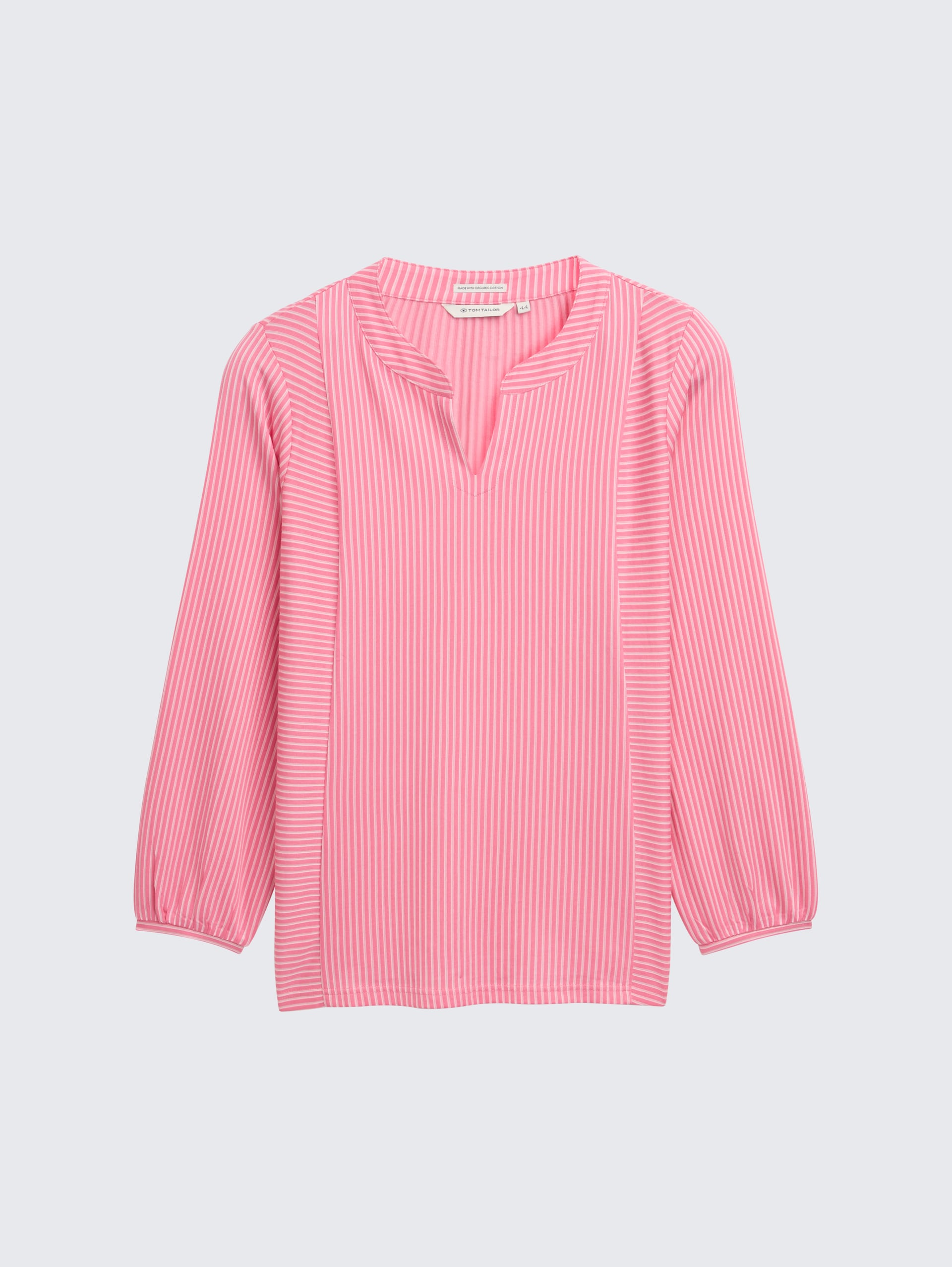 Plus Size - Blusenshirt mit Streifenmuster - bright rose white thin stripe - Vorder-Produkt-Ansicht