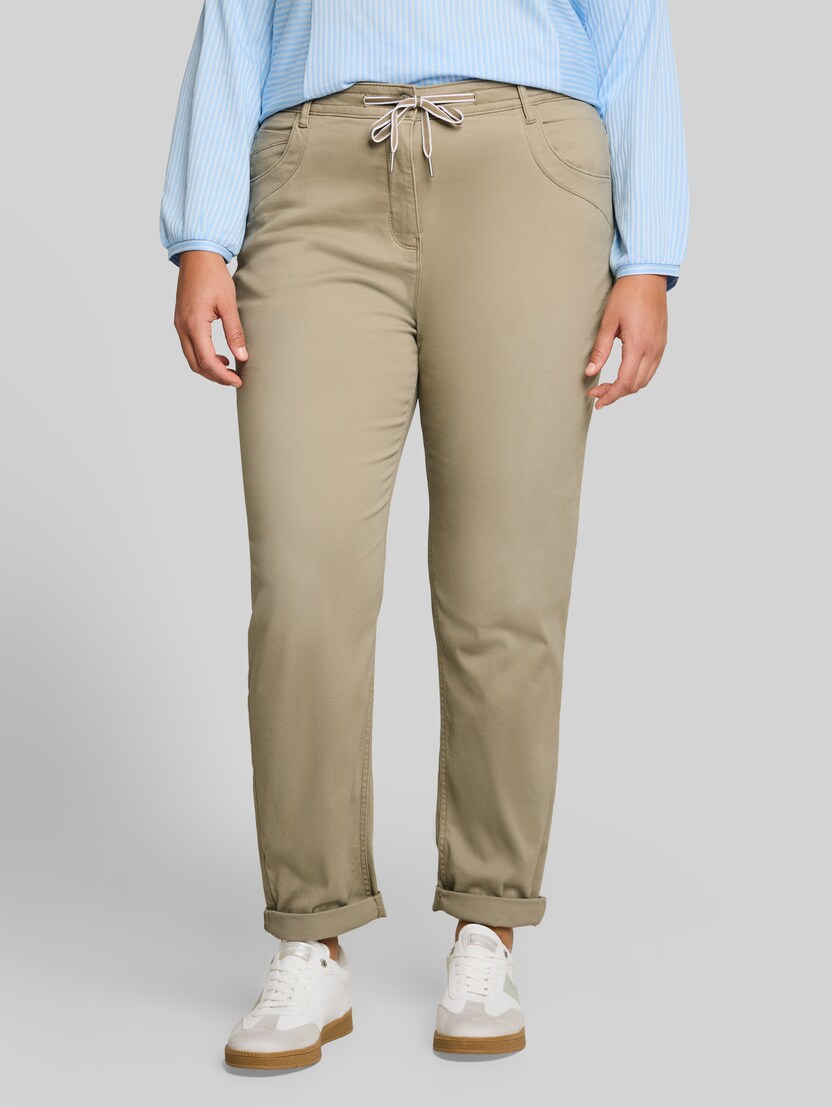 Plus Size - Cropped Slim Hose von Women Plus Size, Silver Olive