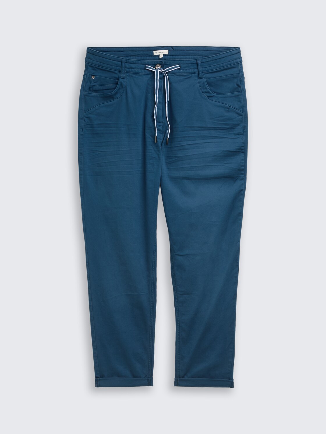 Plus Size - Cropped Slim Hose - Dark Petrol - Vorder-Produkt-Ansicht