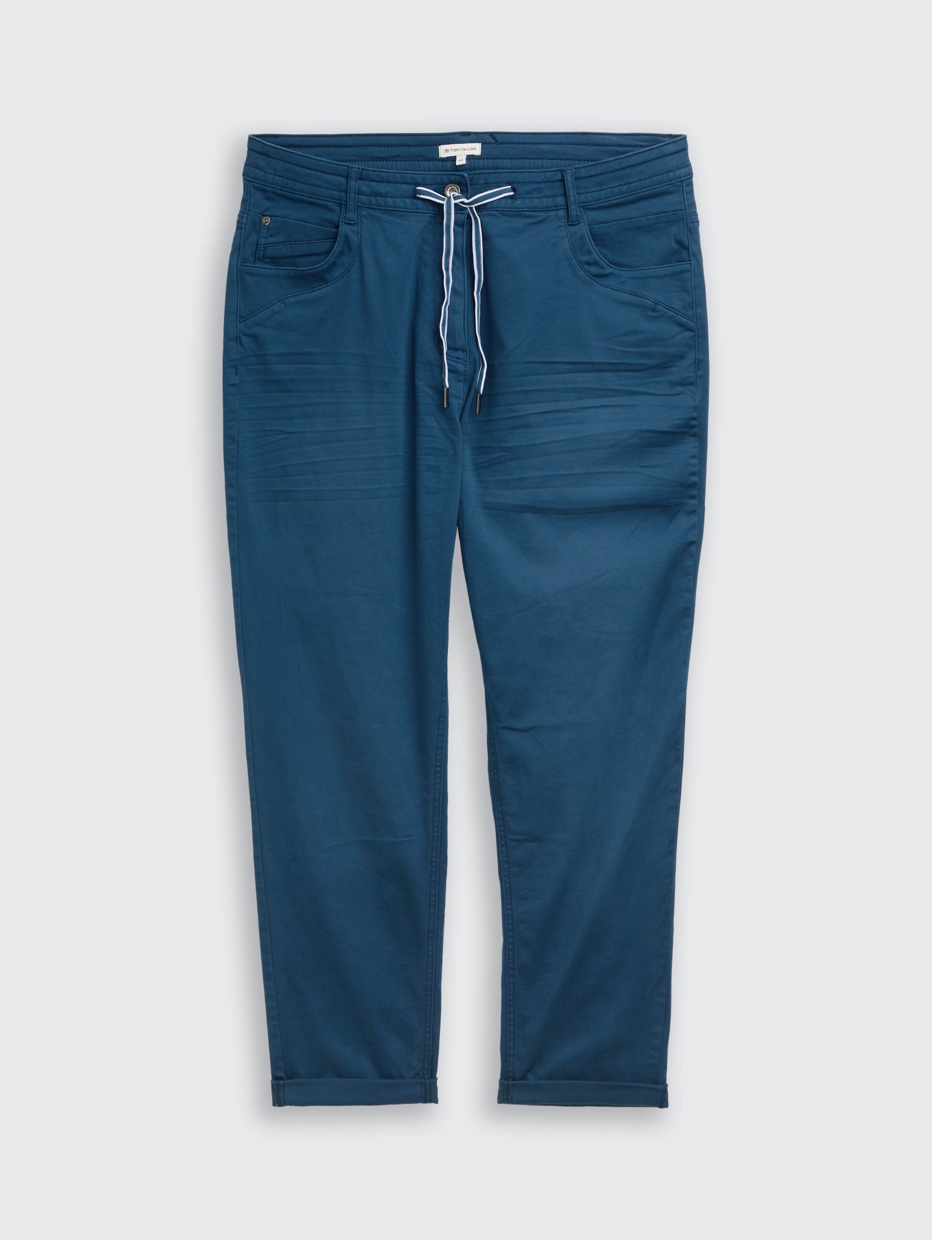 Plus Size - Cropped Slim Hose - Dark Petrol - Vorder-Produkt-Ansicht