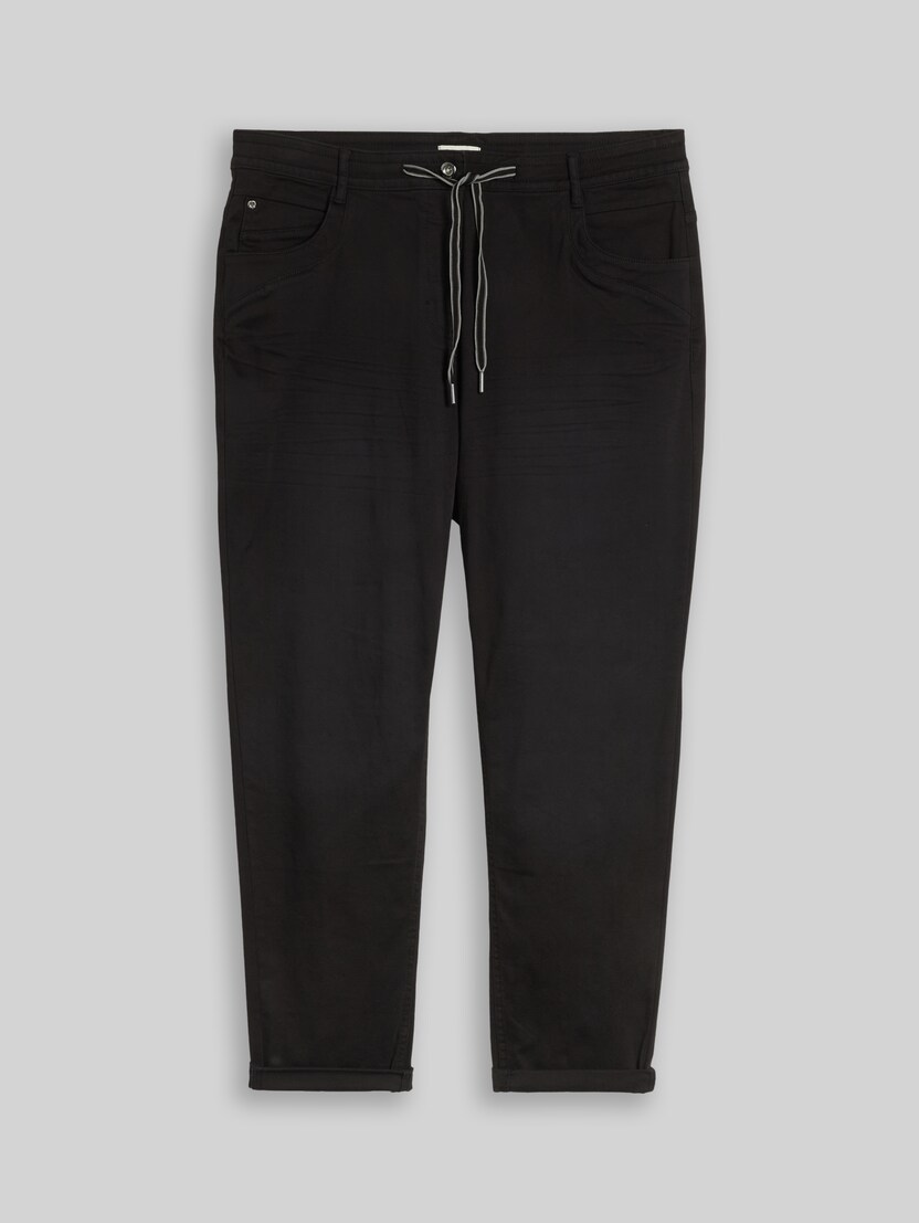 Plus Size – Cropped Slim Trousers by Women Plus Size, deep black
