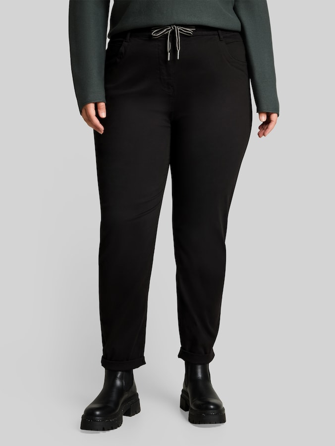 Plus Size - Cropped slim fit broek door Women Plus Size, deep black