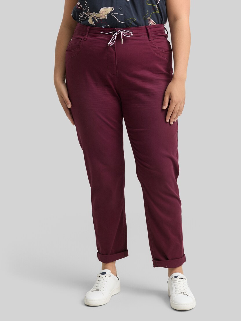 Plus Size - Cropped Slim Hose von Women Plus Size, bordeaux red