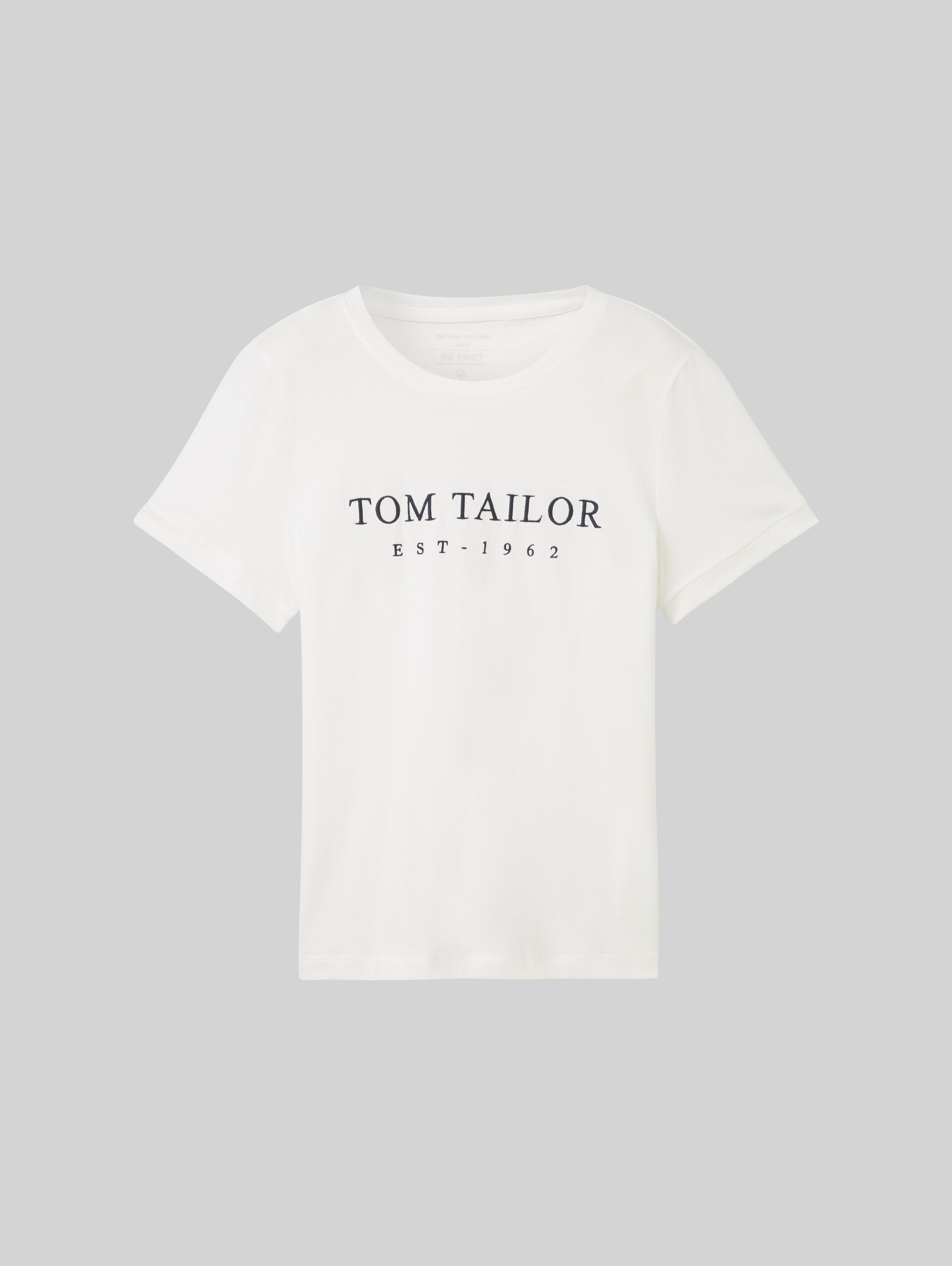 T-Shirt mit Logo-Stickerei - Whisper White - Vorder-Produkt-Ansicht