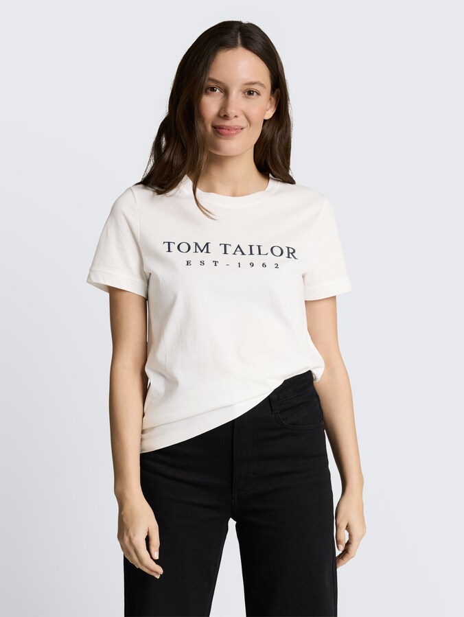 T-shirt met geborduurd logo door Women, off white