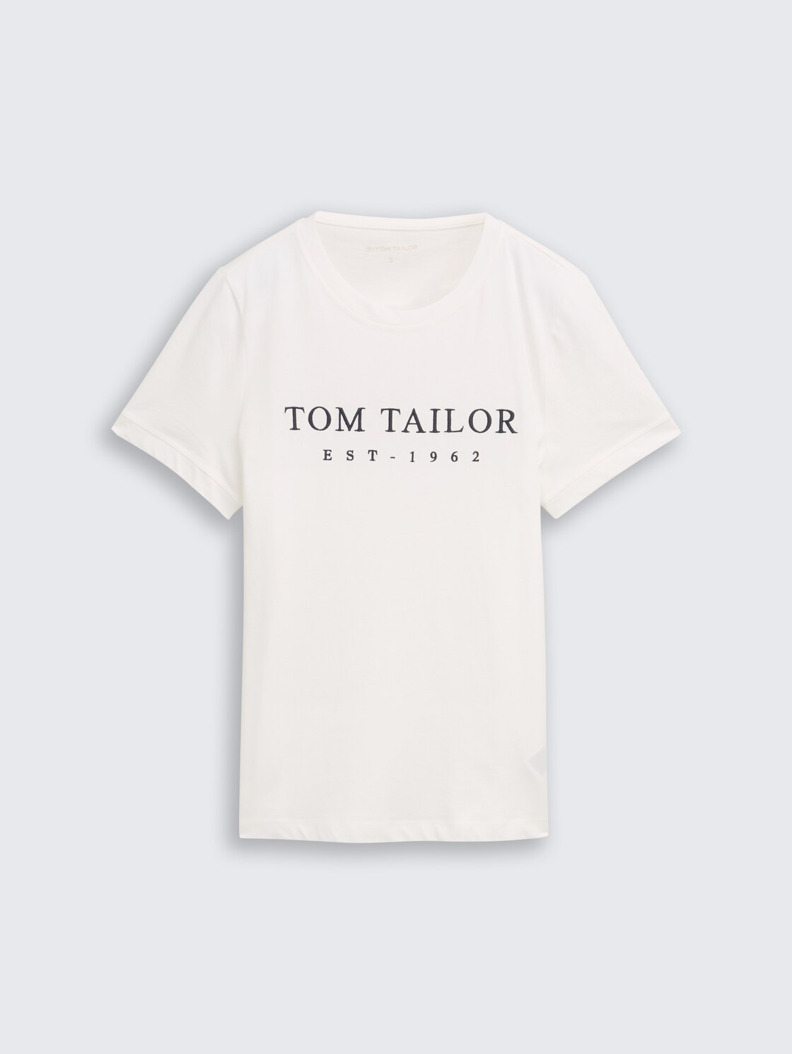 T-Shirt mit Logo-Stickerei - off white - Vorder-Produkt-Ansicht