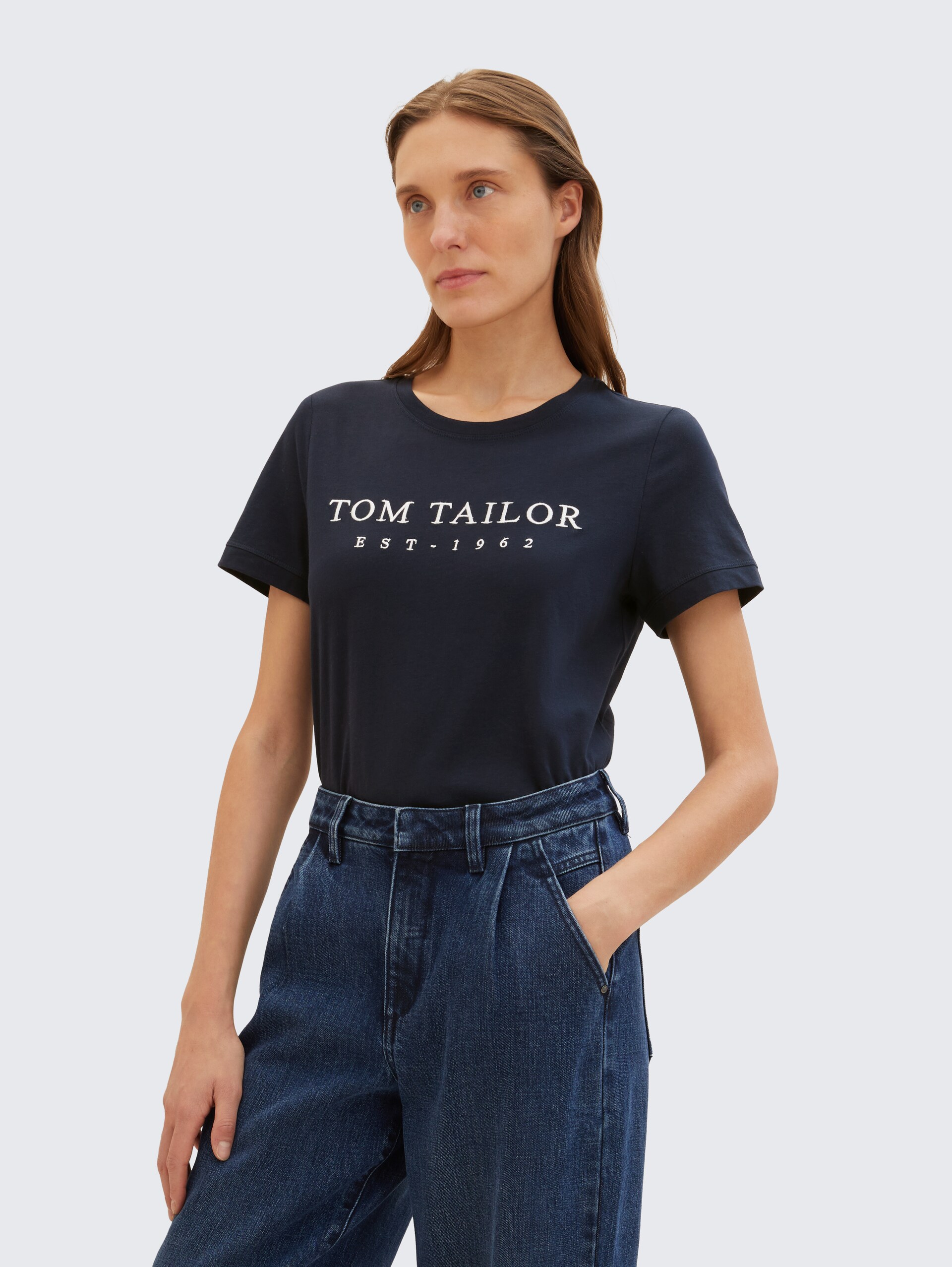 T-Shirt mit Logo-Stickerei - sky captain blue