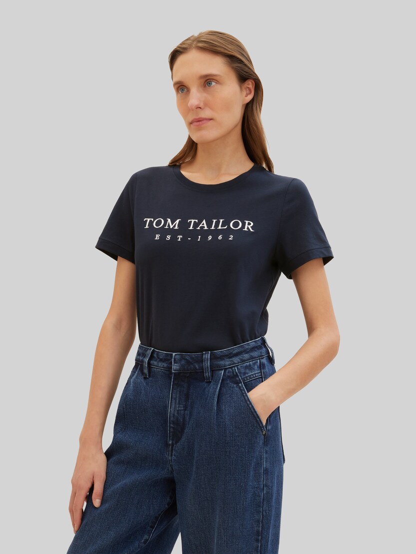 T-shirt met geborduurd logo door Women, sky captain blue