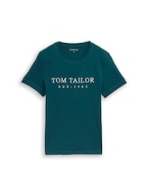 Geselecteerd, T-shirt met geborduurd logo door Tom Tailor, groen