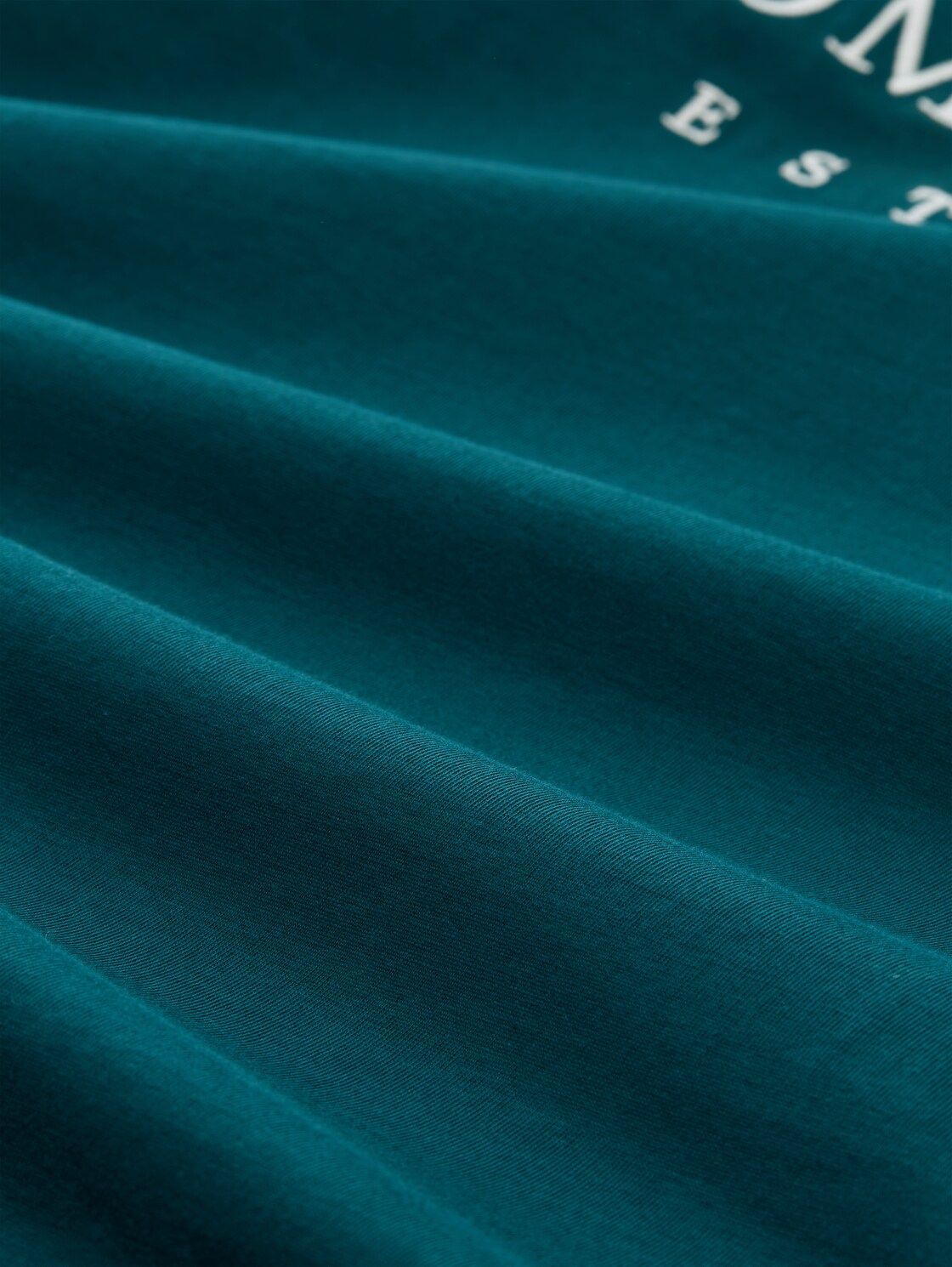 T-Shirt mit Logo-Stickerei - Deep Meadow Green - Material-Ansicht