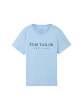 Nicht ausgewählt, T-Shirt mit Logo-Stickerei von Tom Tailor, blau