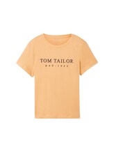 Nicht ausgewählt, T-Shirt mit Logo-Stickerei von Tom Tailor, orange