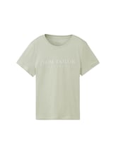 Ausgewählt, T-Shirt mit Logo-Stickerei von Tom Tailor, grün