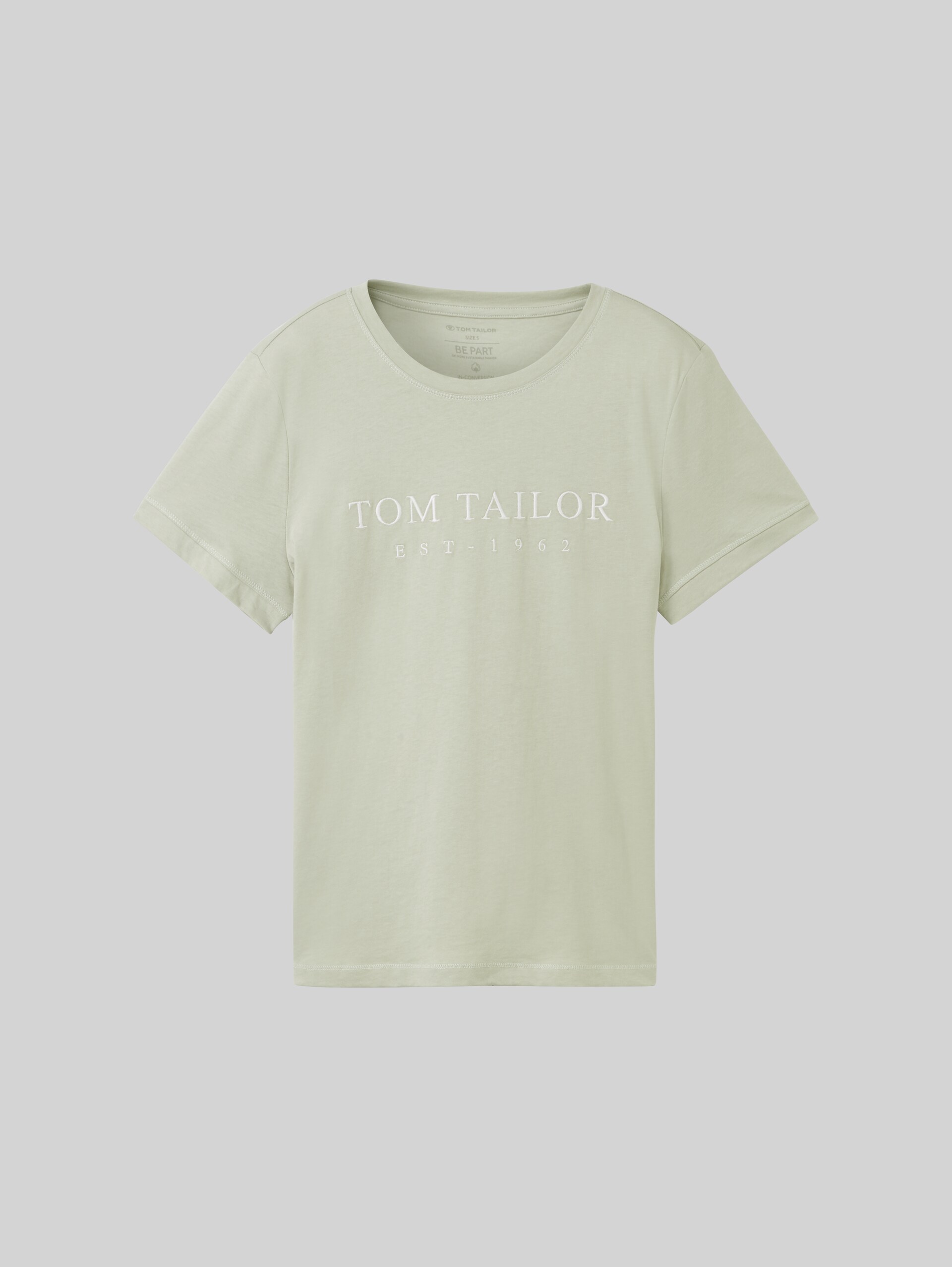 T-Shirt mit Logo-Stickerei - desert green - Vorder-Produkt-Ansicht