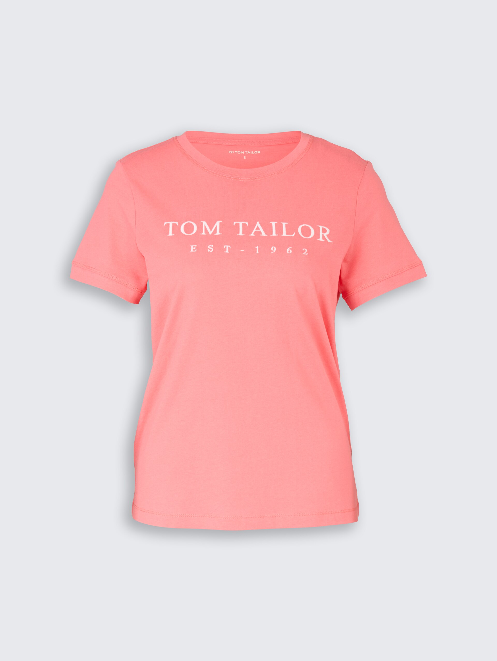 T-Shirt mit Logo-Stickerei - soft coral pink - Vorder-Produkt-Ansicht