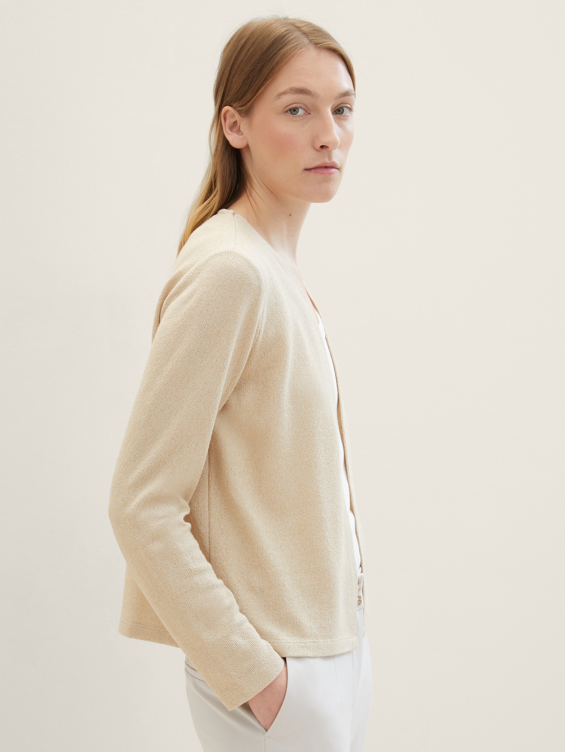 Basic Cardigan - Sandy Beige Melange
