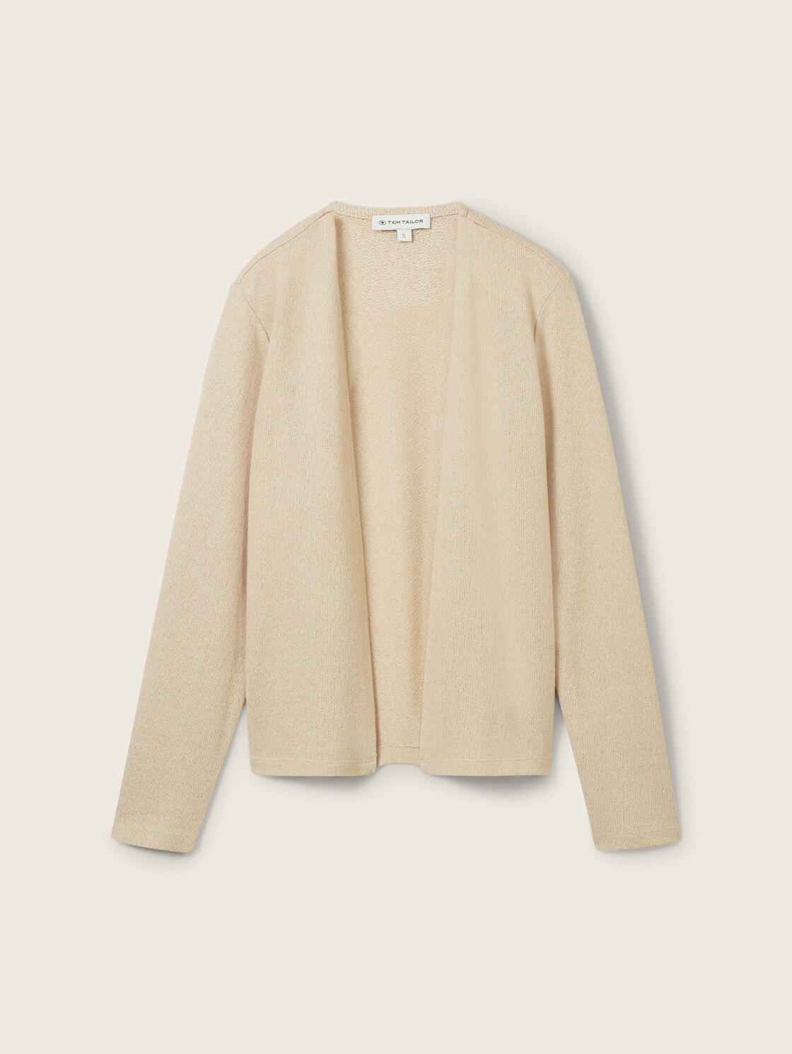 Basic Cardigan - Sandy Beige Melange - Vorder-Produkt-Ansicht