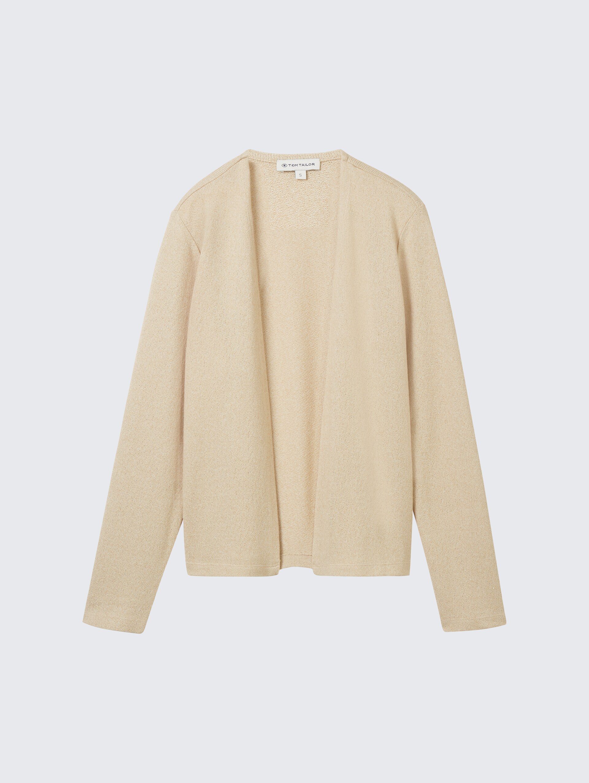 Basic Cardigan - Sandy Beige Melange - Vorder-Produkt-Ansicht